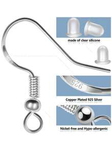 Fashionable Earring Hooks, 300pcs Earring Making Kit With Jump Rings And Clear Rubber Earring Backs, For Diy Jewelry Making (silver And Gold) - Multicolor - View 3