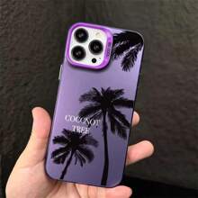 色彩繽紛的油畫椰樹風景手機殼,適用於 Iphone 7/8/11/12/13/14/15/x/xr/xs/plus/pro/pro Max/se2 - 紫色 - 查看 5