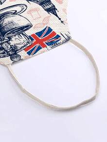 1pc Creative London Pattern Apron, Kitchen & Garden Apron For Baking, Cooking - Multicolor - View 3