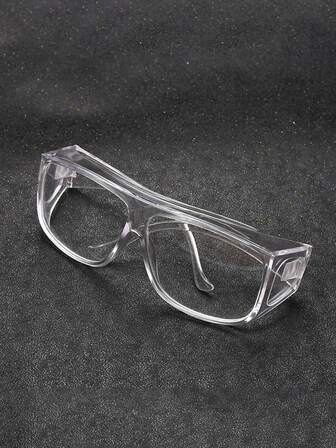 1入組透明方形pc防風眼鏡,加強鏡片式時尚眼鏡,適用於日常騎行