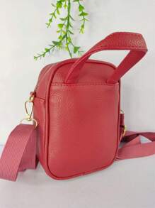 Bolsa  Pequena Feminina novo estilo Carteira Porta Celular Transversal - Vinho - Visão 3