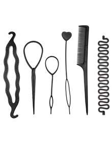 Conjunto De 6 Piezas De Accesorios De Peinado - Negro - Ver 3
