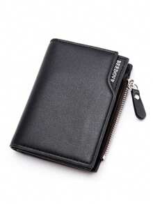 男式皮革短款錢包,多卡卡片夾,復古金屬夾錢包,男士禮物