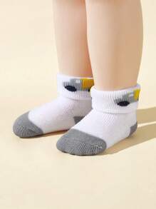 4 雙/包 男女通用男嬰女童保暖毛圈中筒襪秋冬款 - 彩色 - 查看 6