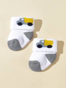 4 雙/包 男女通用男嬰女童保暖毛圈中筒襪秋冬款 - 彩色 - 查看 5