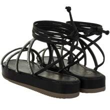 Women Flat Sandals - 黑色 - 查看 5