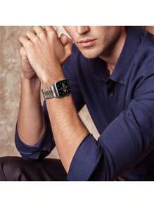 1 pieza Correa de reloj de acero inoxidable compatible con Apple Watch de 46mm, 49mm, 40mm, 44mm, 45mm, 41mm, 42mm, 38mm, pulsera de repuesto compatible con Apple Watch Series 11, 10, 9, 8, 7, SE, 6, 5, 4, 3, 2, 1, Ultra 3/2/1, compatible con IWatch S10/S11, pulsera de reloj de metal con cierre de mariposa, accesorios de pulsera de reloj de acero inoxidable, diseño unisex duradero para hombres y mujeres