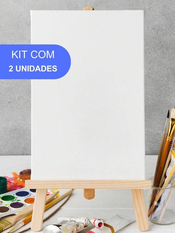 2 Quadros Tela Para Pintura Tamanho 16x22 Cm