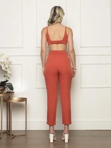 Women Two-piece Outfits - 橘色 - 查看 2