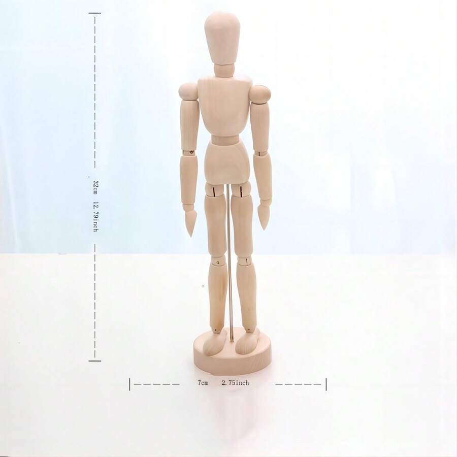 12inch/32cm Wooden Mannequin Figure, Flexible And Movable Joints, For Drawing The Human Body, Posing Doll Model - one-size - View 1