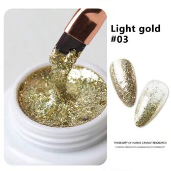 1 件裝 5 克女士白金閃光凝膠指甲油