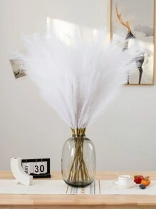 1 件人造蒲苇，中高芦苇，95 厘米/37.4 英寸长，带 10 个叉子，塑料人造植物，万圣节装饰，圣诞装饰，圣诞装饰，秋季装饰，柔软快速的涤纶面料，现代简约北欧风格，波西米亚风格 - 适用于家居装饰、花瓶、婚礼、派对、客厅、餐厅、卧室、展览、酒店、画廊、DIY 墙壁、办公桌填充物、情人节、礼物 - 白色 - 查看 2