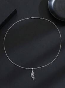 1pc Vintage Feather Punk Hip Hop Street Style Good Quality Man Fashionable Popular Stainless Steel Jewelry  Accessories Men Geometric Charm Chain Necklace For Jewelry Gift & A Stylish Look