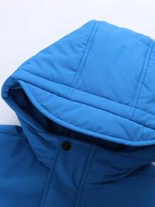 Annil Áo khoác lông vũ dài thời trang rộng rãi dày ấm áp cho bé trai màu xanh - Màu xanh lam - Xem 4