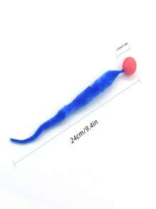 1pc Random Color Interactive Cat Toy, Elastic Ball & Caterpillar Shape, Funny Plush Toy For Cat Chasing Play - Multicolor - View 5