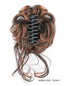女士爪夾雜亂捲曲的髮髻,裝飾造型用的假髮套,亂糟糟的髮型髮夾,結實的合成髮髻補充頭髮 - 彩色 - 查看 3