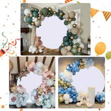 White Round Backdrop Circle Wedding Arch Stand Photo Photography Background Wall For Birthday Baby Shower Wedding Decorations (Note: Not Include Circle Stand And Balloons.) - 7.2 feet - View 10