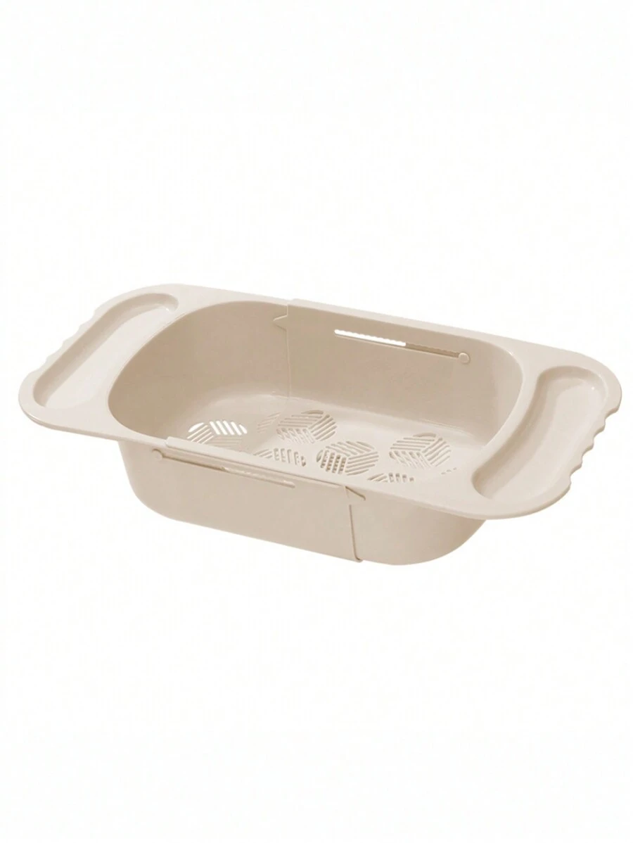 1pc Plastic Over The Sink Drain Rack, Retractable Vegetable And Fruit Washing Rack For Kitchen