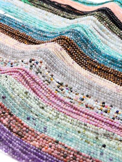 2/3mm Faceted Stone Beads Apatite Micro-faceted Agates Natural Jades Crystal Beads for Jewelry Making Bracelet DIY 15inch