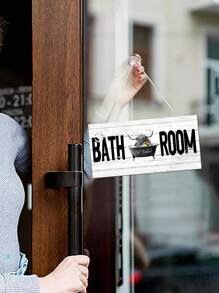 1 pieza Señal de baño divertida con girasol y vaca de las Tierras Altas bañándose en la bañera, placa colgante de madera para decoración, disponible en 6 x 12/4 x 8 pulgadas, decoración del hogar, decoración de la habitación, decoración de pared