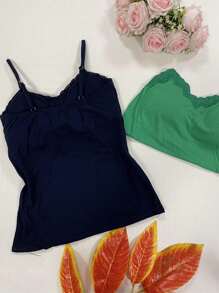 Women Tank Tops & Camis - Màu xanh hải quân - Xem 2