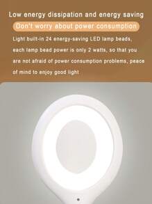 Usb Led Small Night Light Eye Protection Portable Lamp With Built-in Power Bank For Dormitory And Reading - White - View 2