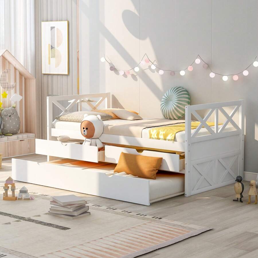 Nestfair Multi-Functional Daybed with Drawers and Trundle