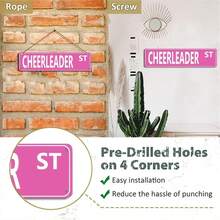 1入組啦啦隊手勢金屬鐵咭牌,房間裝飾,啦啦舞舞者有趣的街道錫牌16 X 4 英寸壁藝裝飾鐵製海報,適用於家庭、農舍、酒吧、咖啡館、車庫室內和室外禮物 - 西瓜粉 - 查看 3