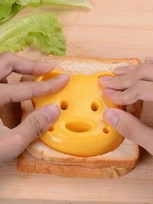 1入DIY三明治切割器卡通吐司麵包模具，可製作小熊造型便當模具 - 黃色 - 查看 3