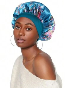 2 件装丝绸睡眠帽，缎面发帽，柔软弹力带丝绸睡眠帽，卷发丝绸发带