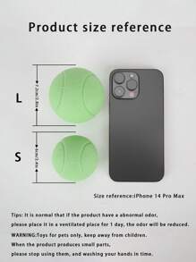 1入組寵物網球型聲音互動玩具 寵物配件球玩具 - 綠色 - 查看 6