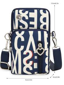 Ladies' leisure sports outdoor activities mobile phone bag wrist bag multi-layer solid color coin purse messenger bag printed arbitrary position shoulder bag 2023 new European and American style mini simple multi-layer mobile phone wallet with string vertical coin bag suitable for school zipper portable multi-function cute fashion women's wallet - Multicolor - View 2