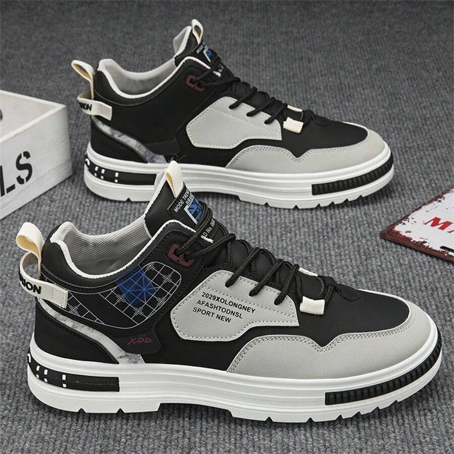 秋天校園運動休閒工作鞋 - 黑色 - 查看 1