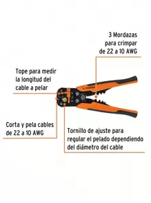 Pinza Pelacables Automatica Truper PEC-AUT - Naranja - Ver 2
