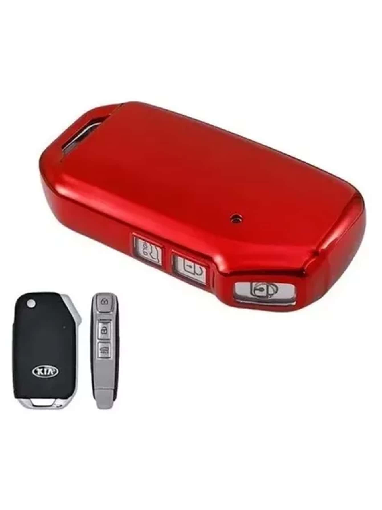 Funda Llave KIA Presencia Cascara Protectora Control TPU Vmingo Mexico - Rojo - Ver 1