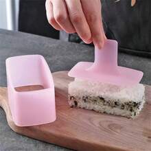 1set  Spam Musubi Mold Non Stick Rectangular Sushi Maker Mold DIY Sushi Rice Ball Kitchen Musubi Maker Onigiri Press Mold, Kitchen Stuff - Pink - View 1