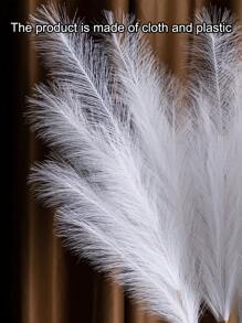 1 件人造蒲苇，中高芦苇，95 厘米/37.4 英寸长，带 10 个叉子，塑料人造植物，万圣节装饰，圣诞装饰，圣诞装饰，秋季装饰，柔软快速的涤纶面料，现代简约北欧风格，波西米亚风格 - 适用于家居装饰、花瓶、婚礼、派对、客厅、餐厅、卧室、展览、酒店、画廊、DIY 墙壁、办公桌填充物、情人节、礼物 - 白色 - 查看 4