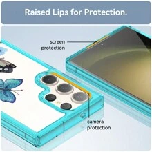 閃耀繽紛奢華時尚手機殼,適用於samsung Galaxy S23 Ultra/s23+/s23fe/s23/s22 Ultra/s22+/s22/note10+/note 20 Ultra/note 20/m54 5g/m34 5g/m23/m14/m13 5g/f54 5g/f34/f23/f14/a73/a54 5g/a53/a34 5g/a33/a25/a24/a23/a14/a13/a04s手機殼 - 透藍 - 查看 6