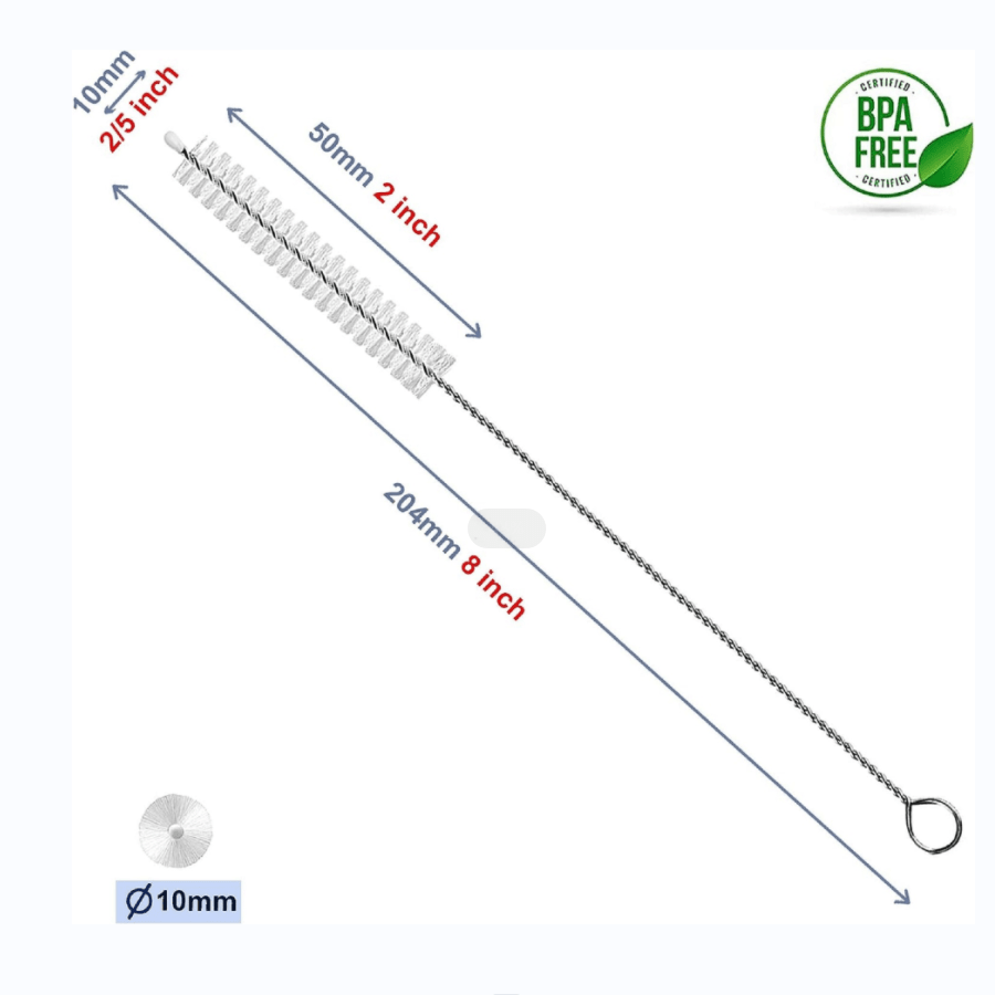 10 Pcs Long Straw Cleaner Brush Extend 8 Inch Drinking Straw Cleaner
