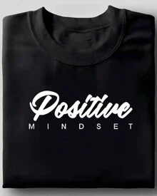Camiseta Básica Masculina Algodão Mentalidade Positiva