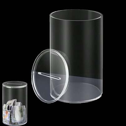 Acrylic Transparent Piggy Bank, Can Save And Withdraw Money, Transparent Piggy Bank With Lid