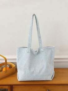 高容量色塊時尚手提包,日常使用 - 彩色 - 查看 4