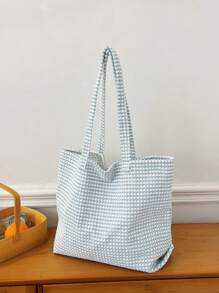 高容量色塊時尚手提包,日常使用 - 彩色 - 查看 5