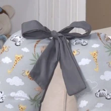 带拉链和印花的 Micropercale 哺乳枕（带替换芯） - 灰色 - 查看 2