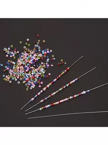 3pcs 4cm/3pcs 8cm Handmade Very Fine Beading Needles Beading, Fishing Line, Steel Wire Threader, Beading Awl Tool, Infusion Needle, Rice Needle