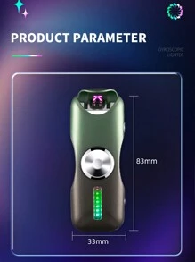 漸變色雙弧陀螺可充電打火機個性彩色燈型usb電子煙打火機配備電量顯示和安全鎖,可充電雙弧燭光打火機,風不燃火靜電臘燭打火機,適用於蠟燭,燒烤和露營 - 黑色 - 查看 5