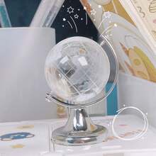 1pc Newly Promoted Mini Globe Creative Desktop Decoration With Transparent Stand For Girls, Students Gift - White - View 5