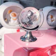 1pc Newly Promoted Mini Globe Creative Desktop Decoration With Transparent Stand For Girls, Students Gift - White - View 3