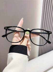 1 chiếc kính đọc sách/chơi game/TV/điện thoại, kính thời trang bằng nhựa vuông Unisex - màu đen - Xem 1