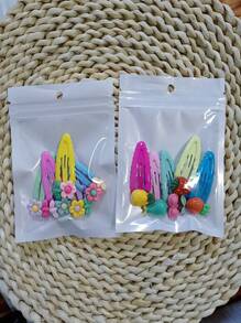 5pcs Children's Edge Clip Hairpins For Bangs And Fringes, Hair Accessories For Girls, New Arrival - Multicolor - View 5